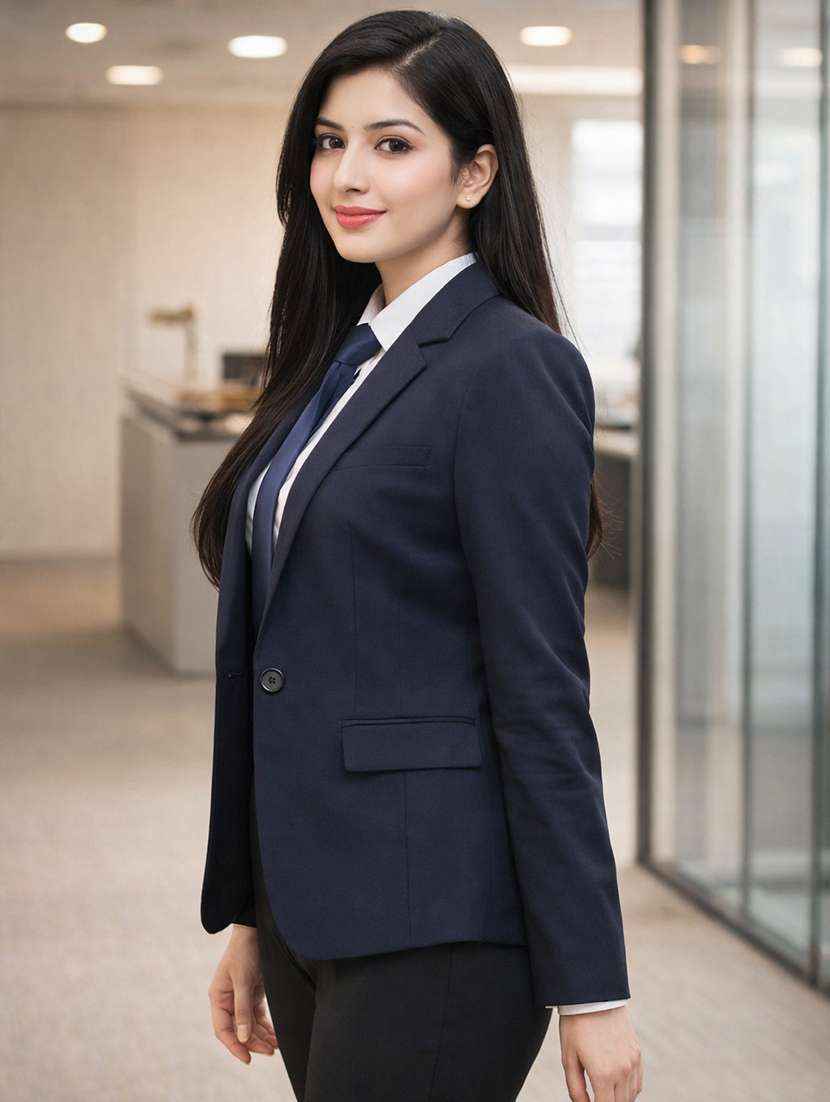 women solid long sleeve single breasted blazer - 22301684 -  Standard Image - 3