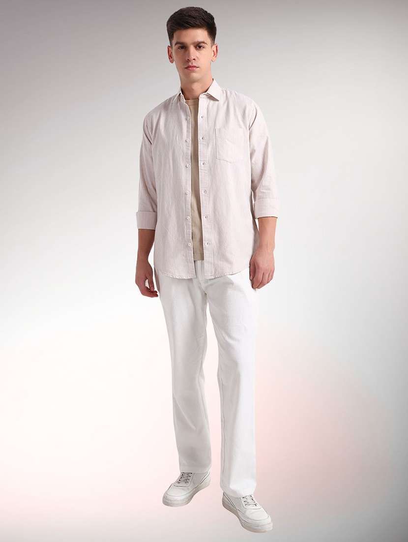 men striped long sleeve regular fit casual shirt - 22301721 -  Standard Image - 3