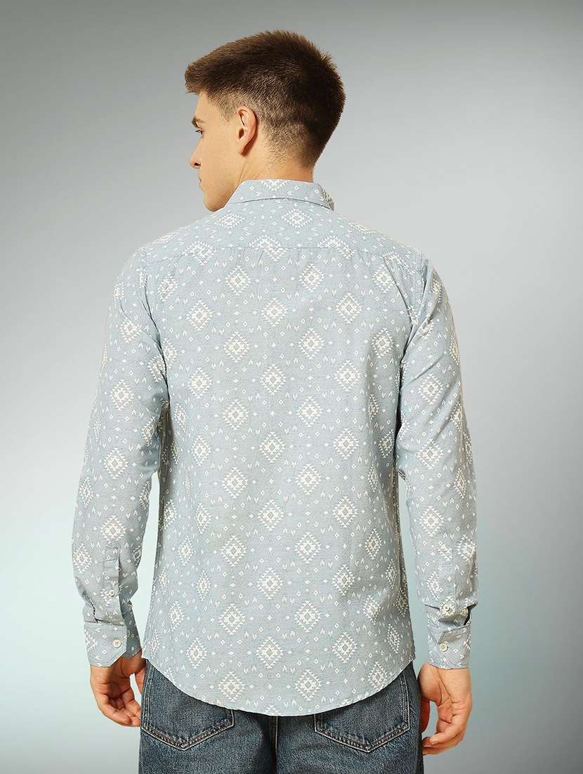 men printed long sleeve regular fit casual shirt - 22301732 -  Standard Image - 3