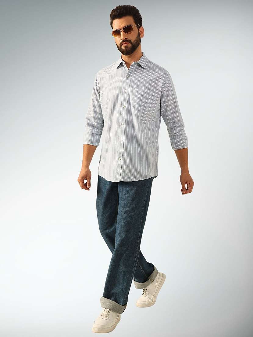 men striped long sleeve regular fit casual shirt - 22301752 -  Standard Image - 3