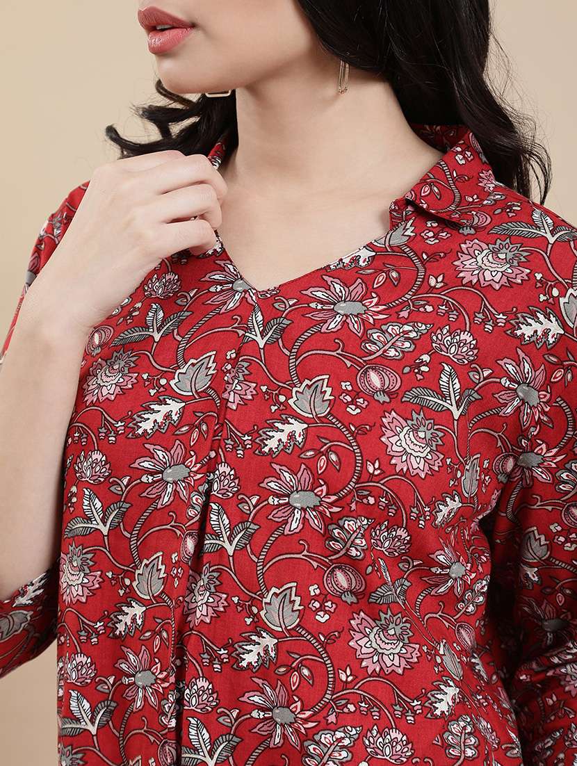 women floral print collared top - 22301821 -  Standard Image - 5