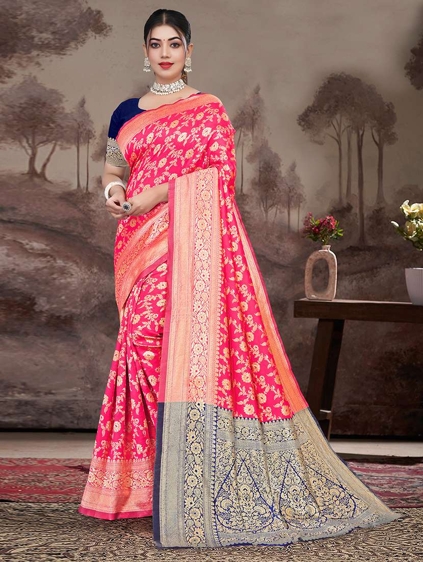 women self design banarasi saree with blouse
