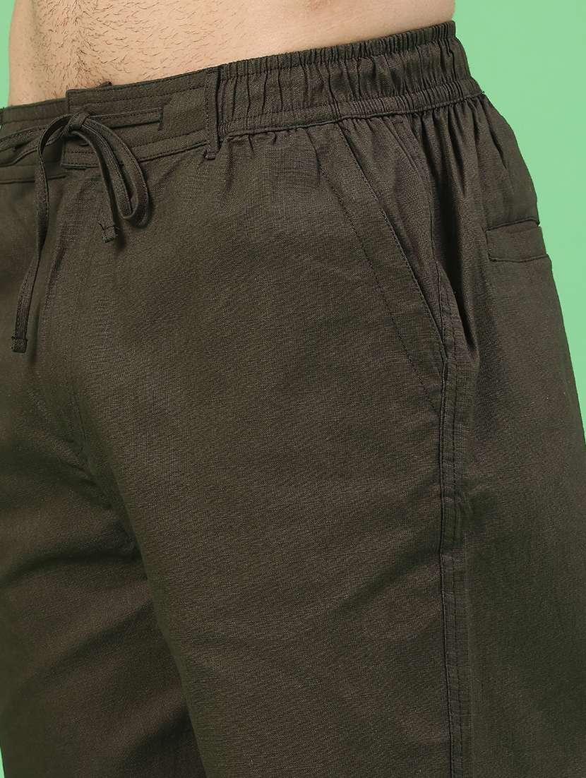 men solid mid rise flat front casual trouser - 22302088 -  Standard Image - 5