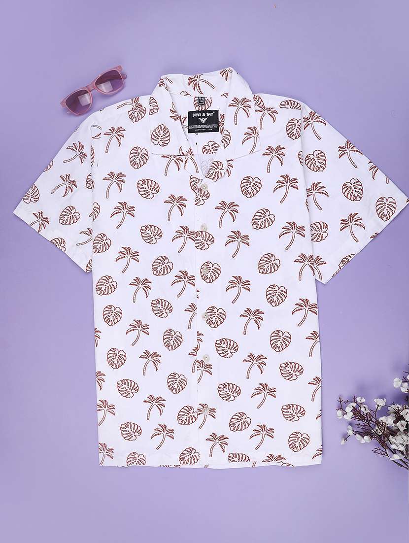 boys printed collared short sleeve shirt