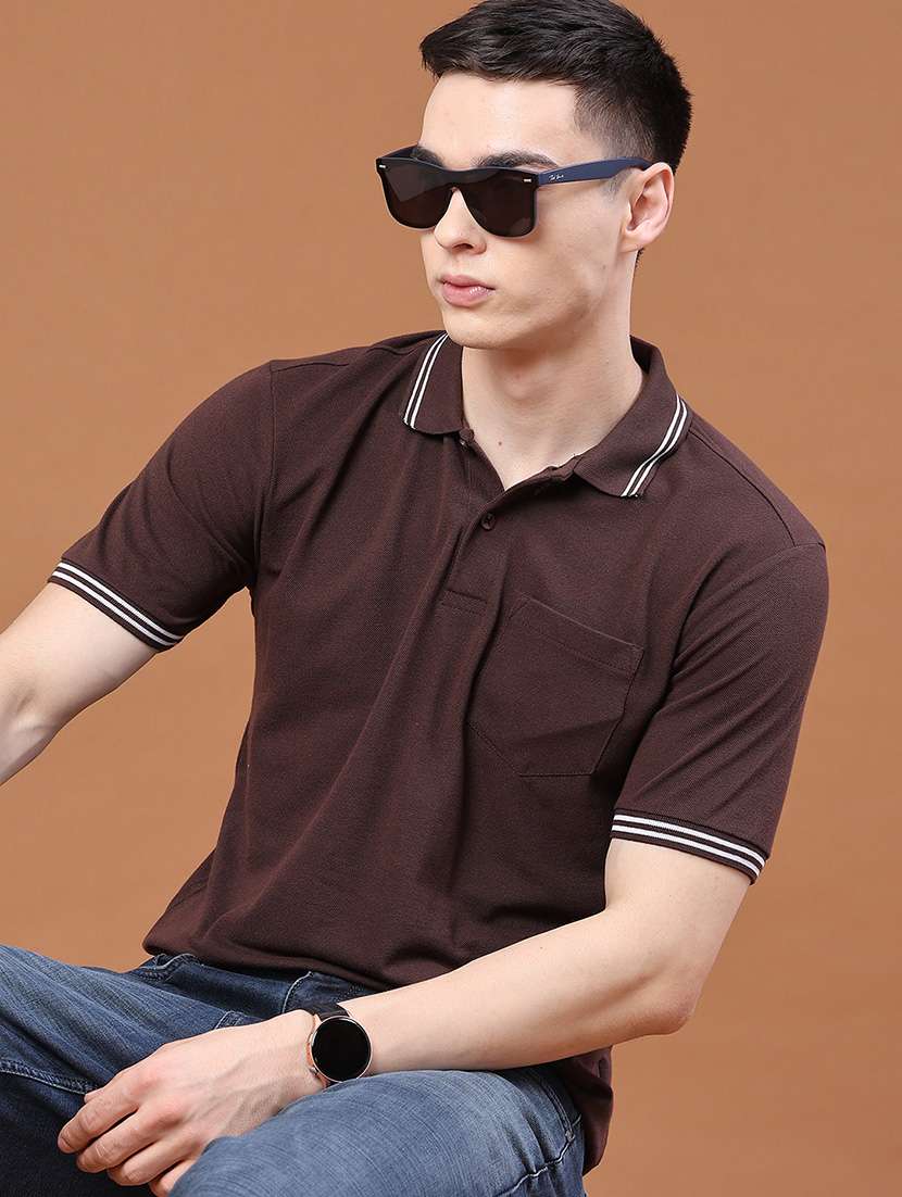 men solid short sleeve regular fit polo t-shirt