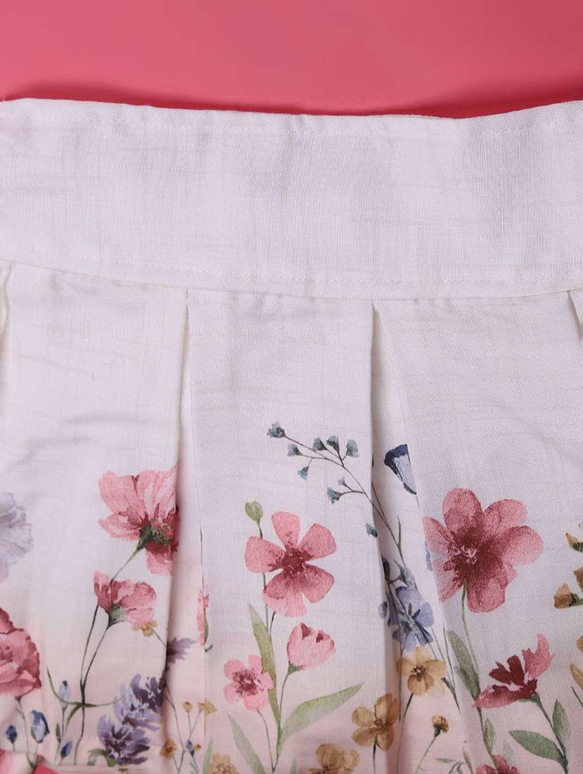 girls floral three quarter sleeve skirt & top set - 22302221 -  Standard Image - 5