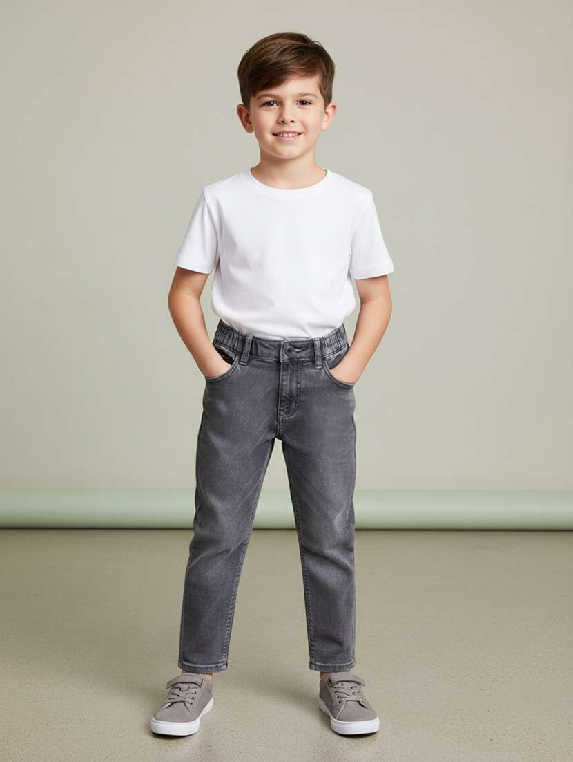 grey poly cotton plain jean