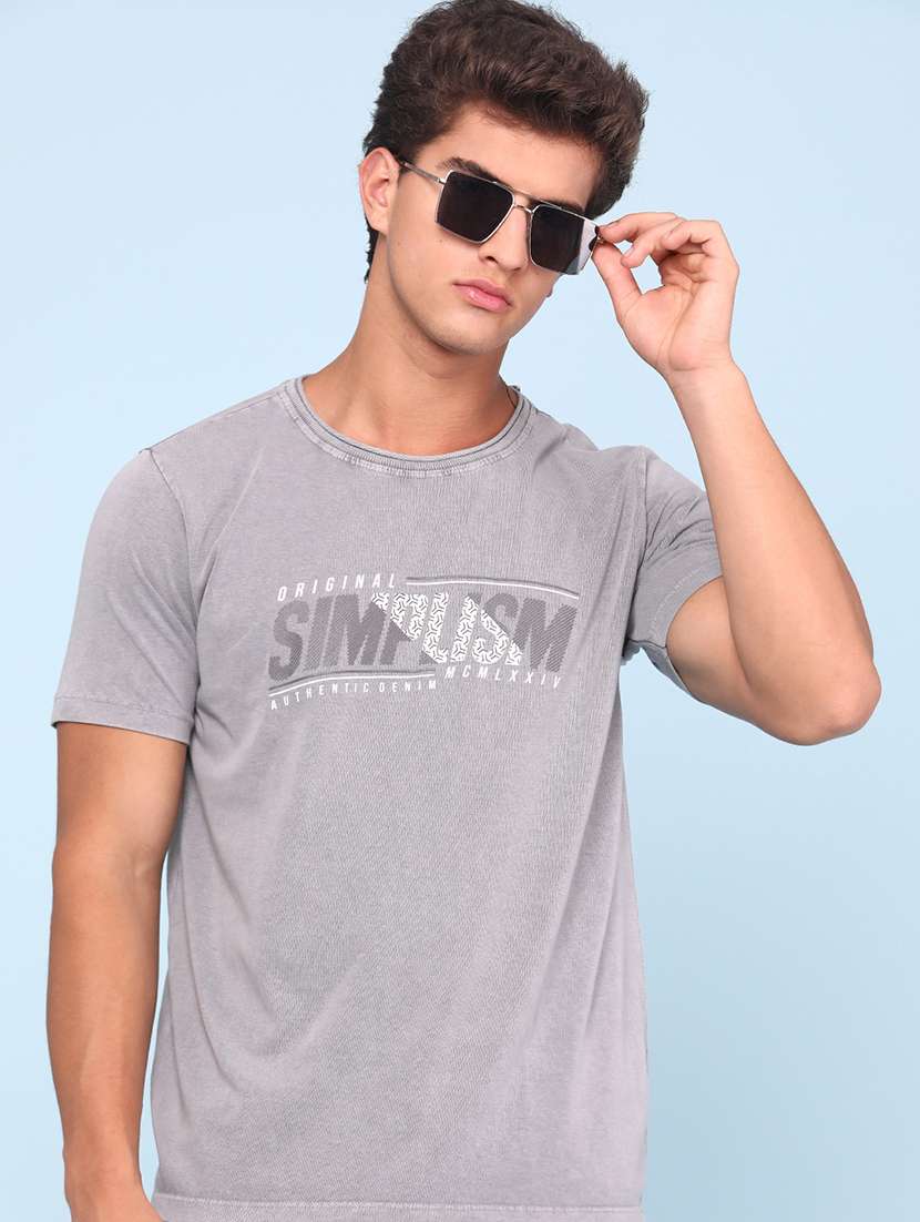 men printed short sleeves regular fit t-shirt