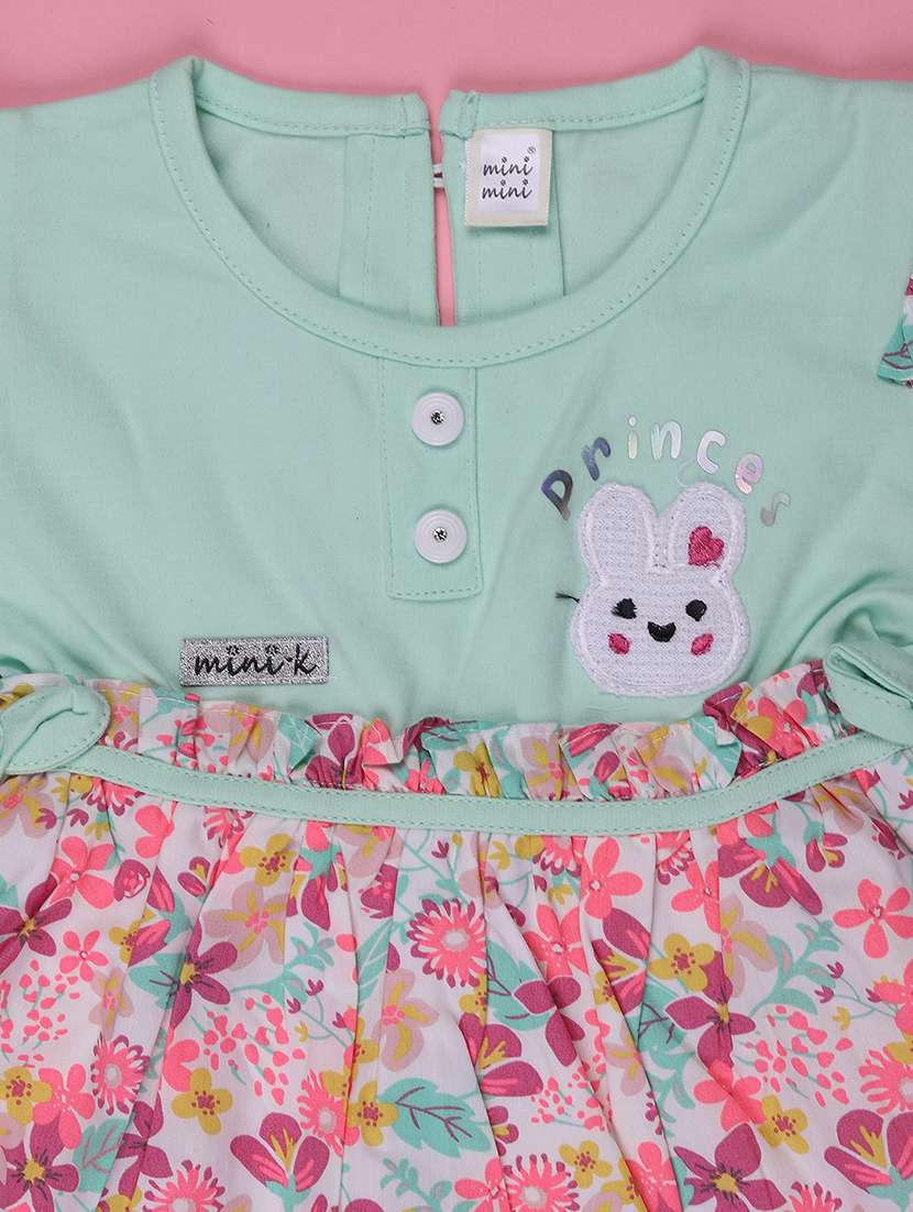 girls printed short sleeve dress with blommer - 22302388 -  Standard Image - 3