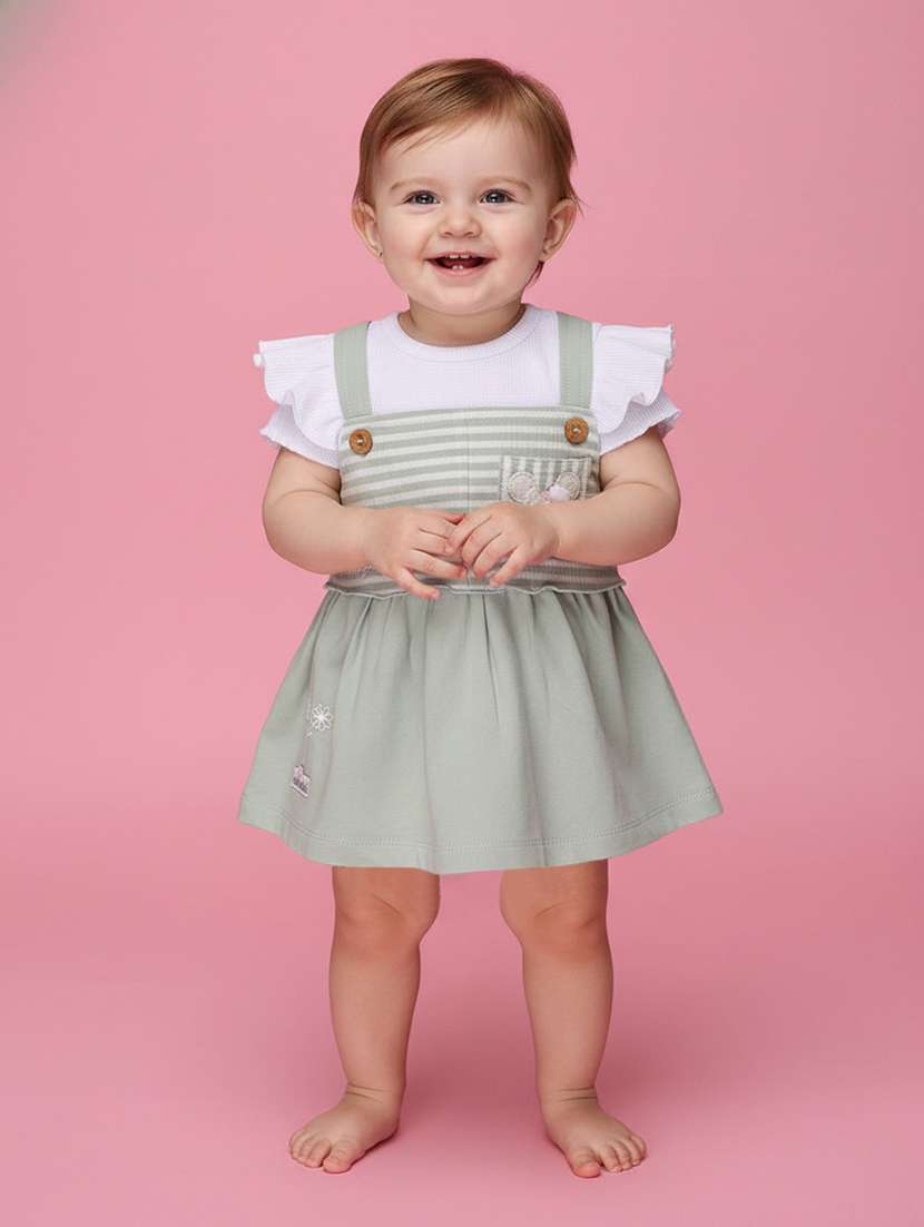 girls printed short sleeve dress with blommer