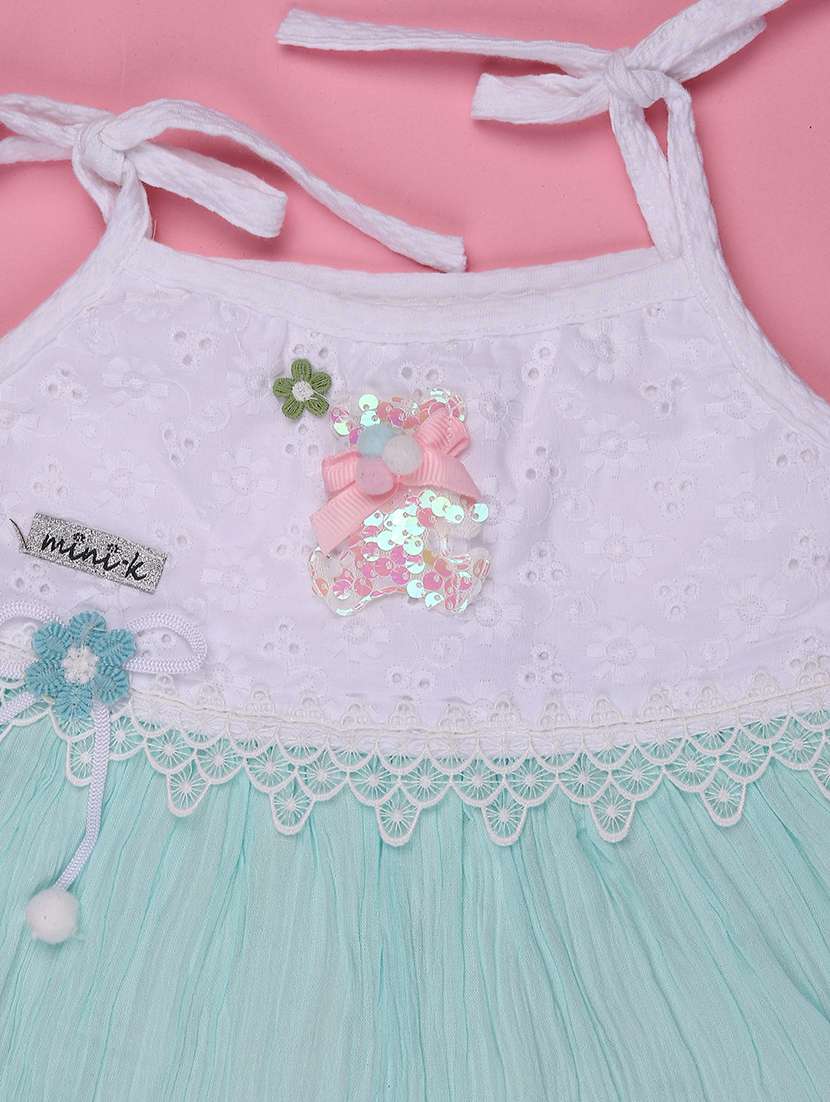 girls embellished shoulder strap dress with blommer - 22302399 -  Standard Image - 3