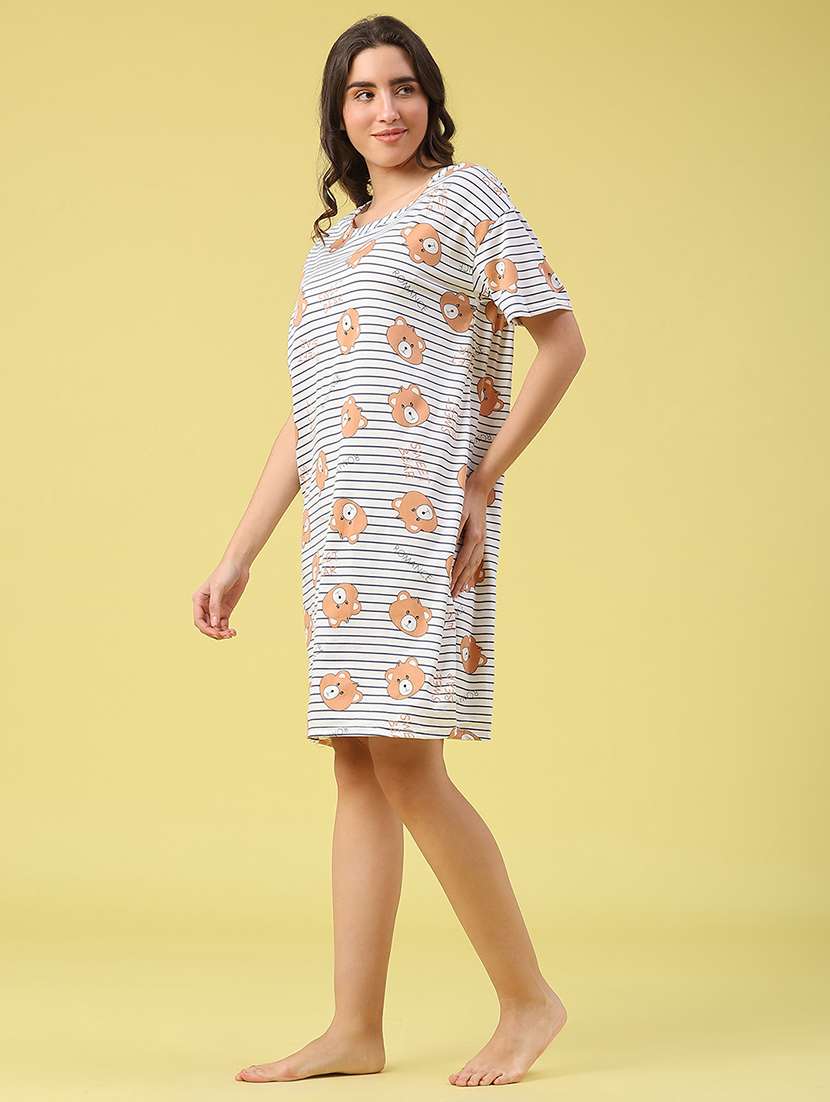women printed short sleeve sleepshirt - 22302412 -  Standard Image - 3