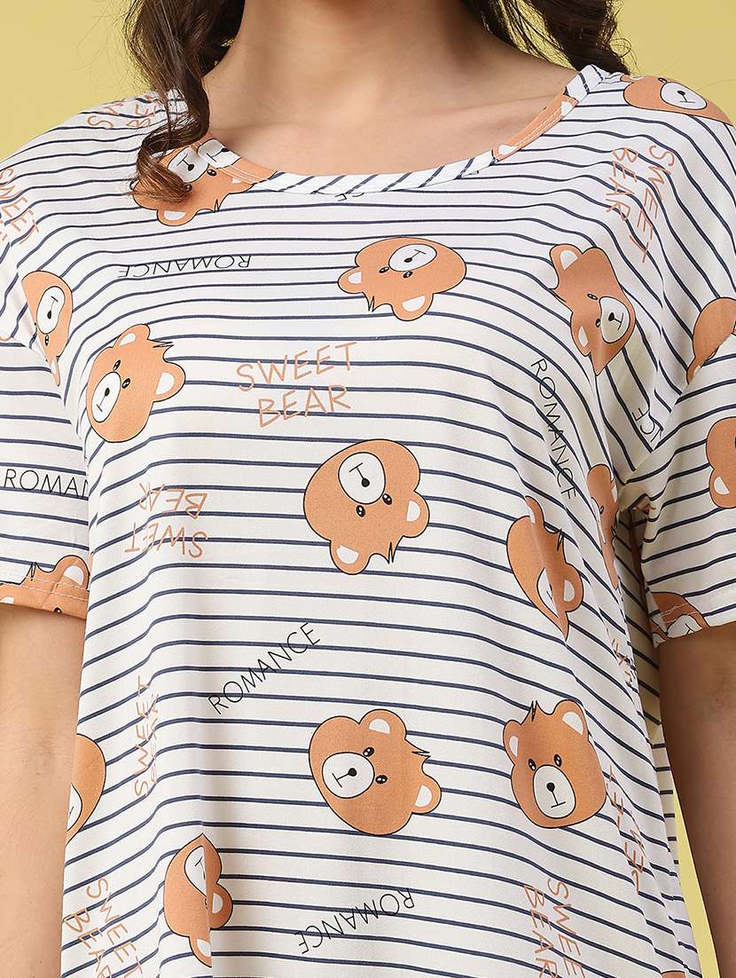 women printed short sleeve sleepshirt - 22302412 -  Standard Image - 5