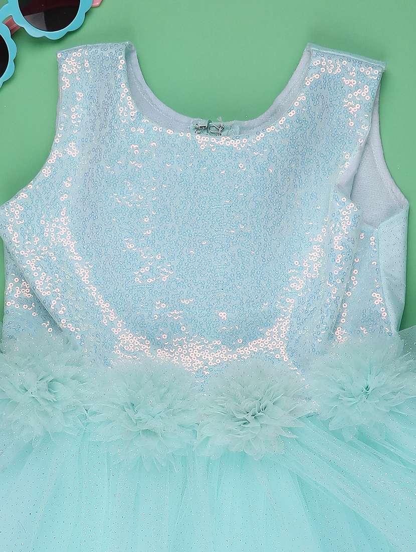 girls self designed sleeveless frock  - 22302454 -  Standard Image - 3