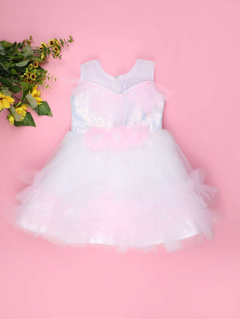 girls self designed sleeveless frock 