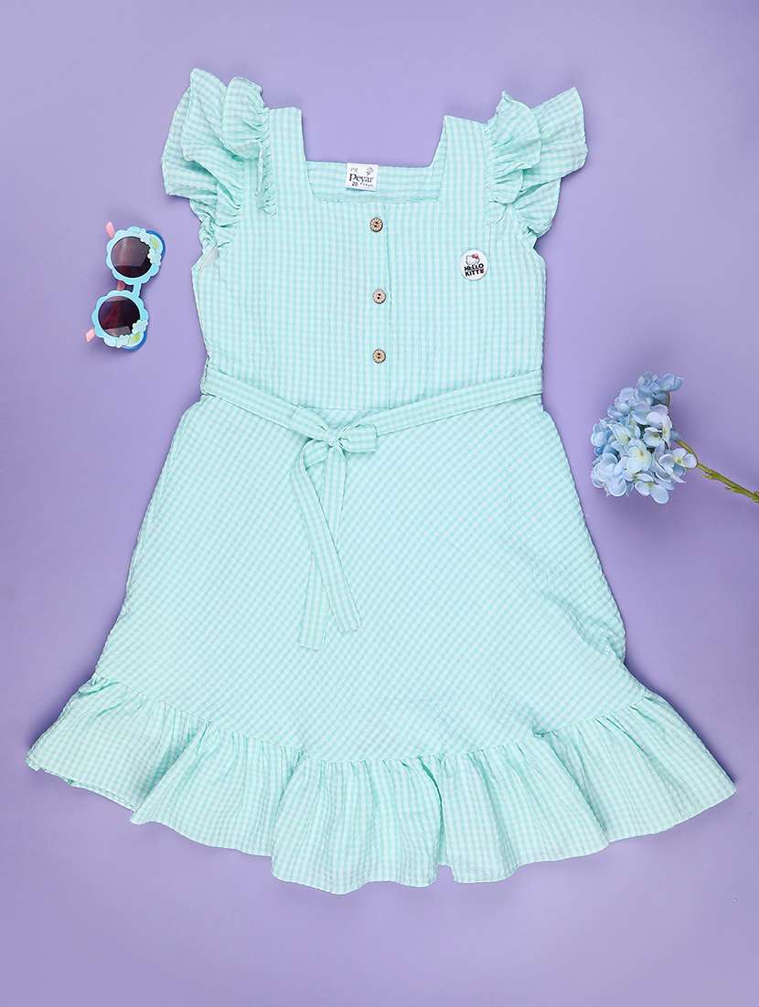 aqua blue cotton frock