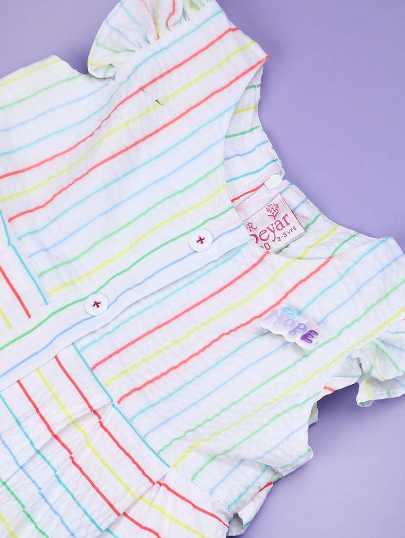 girls striped sleeveless flared frock - 22302474 -  Standard Image - 3