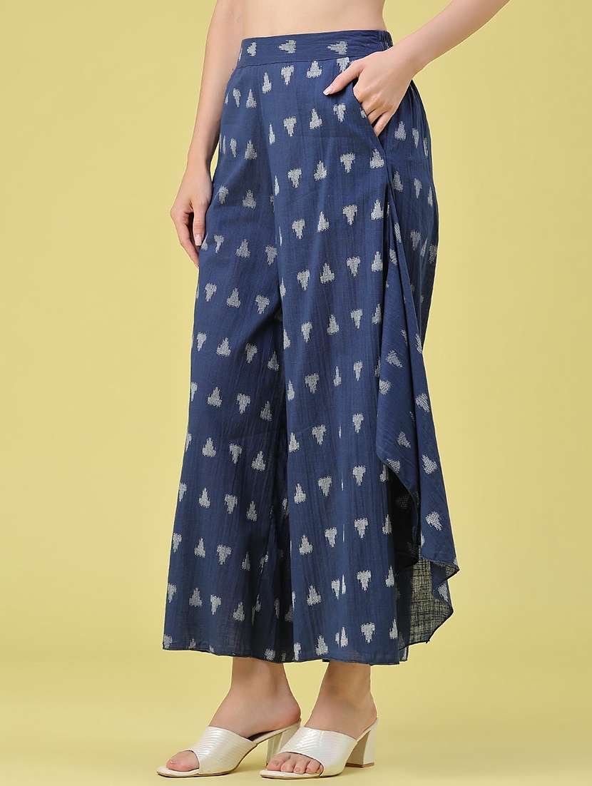 women printed mid rise flared palazzo - 22302585 -  Standard Image - 3