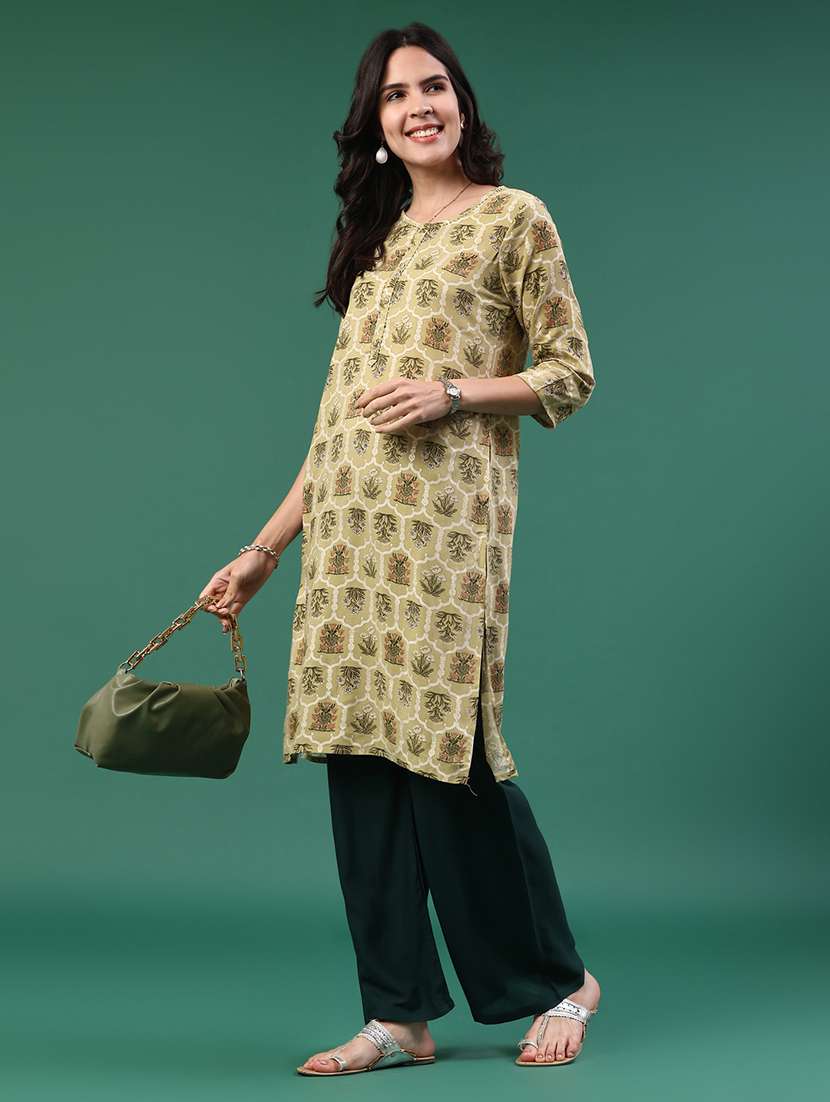 women solid mid rise straight palazzo - 22302588 -  Standard Image - 5