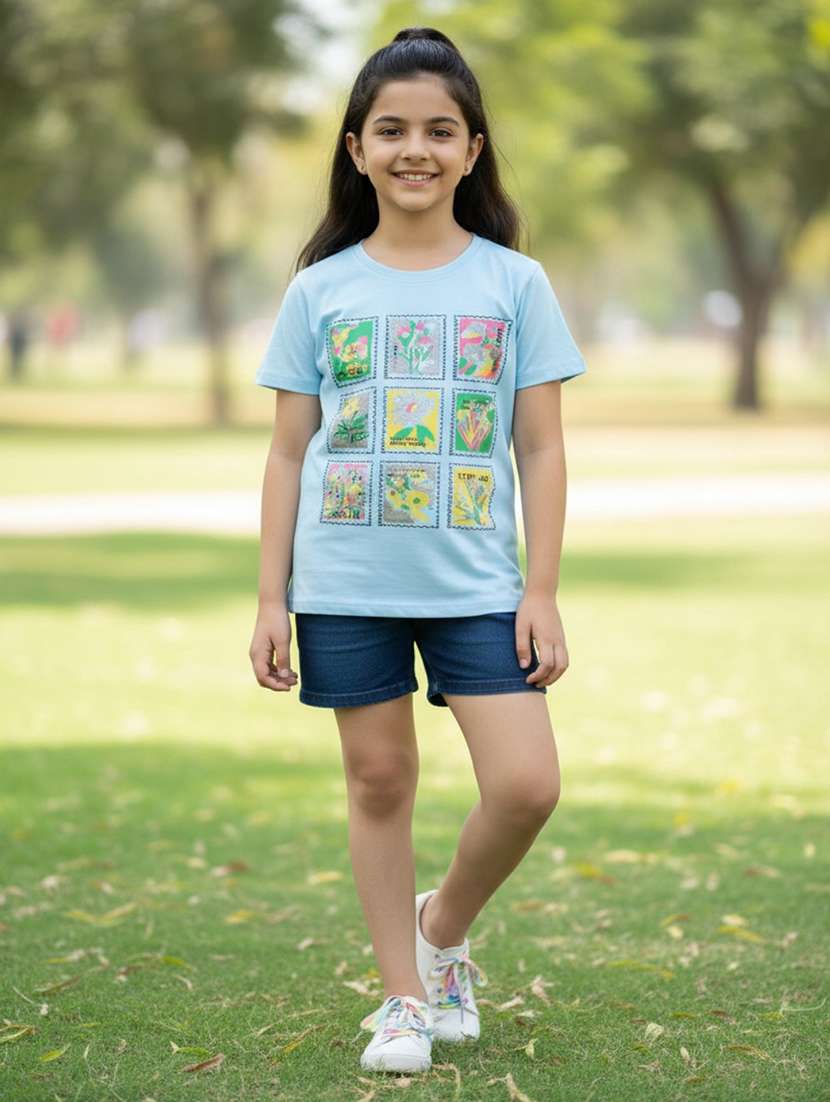 girls printed short sleeves regular tee