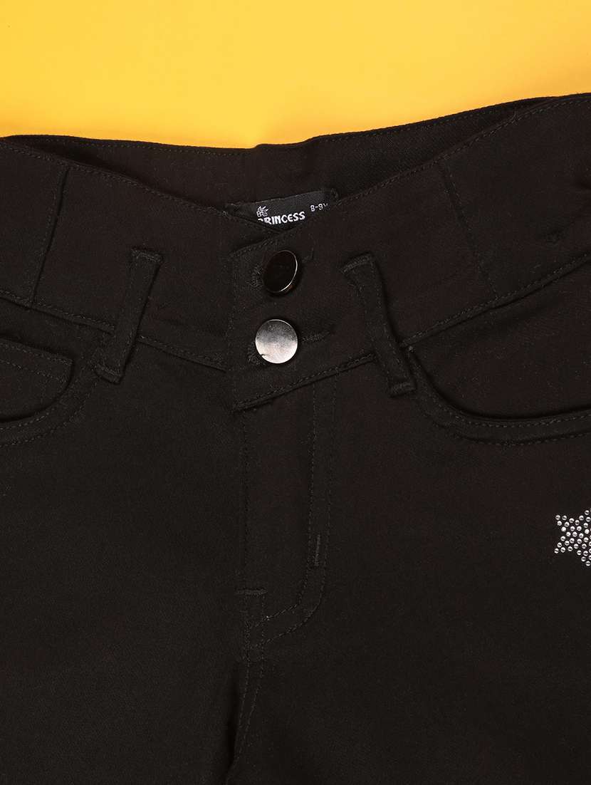 kids black denim shorts shorts & three fourth - 22302742 -  Standard Image - 3