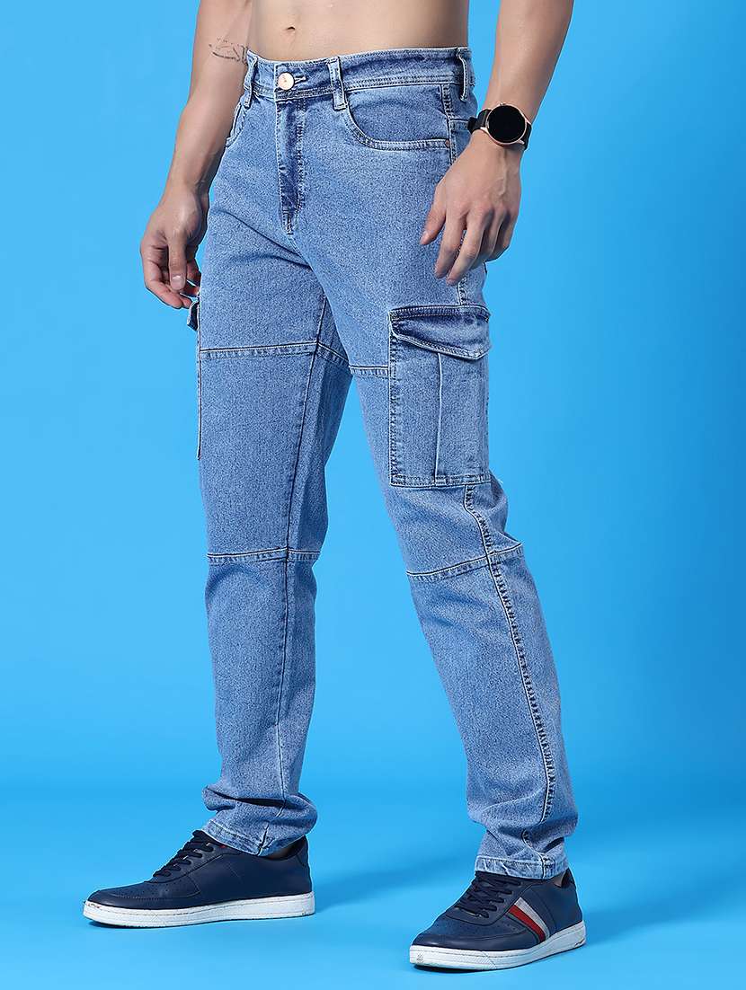 men solid mid rise regular fit cargo  - 22302755 -  Standard Image - 3