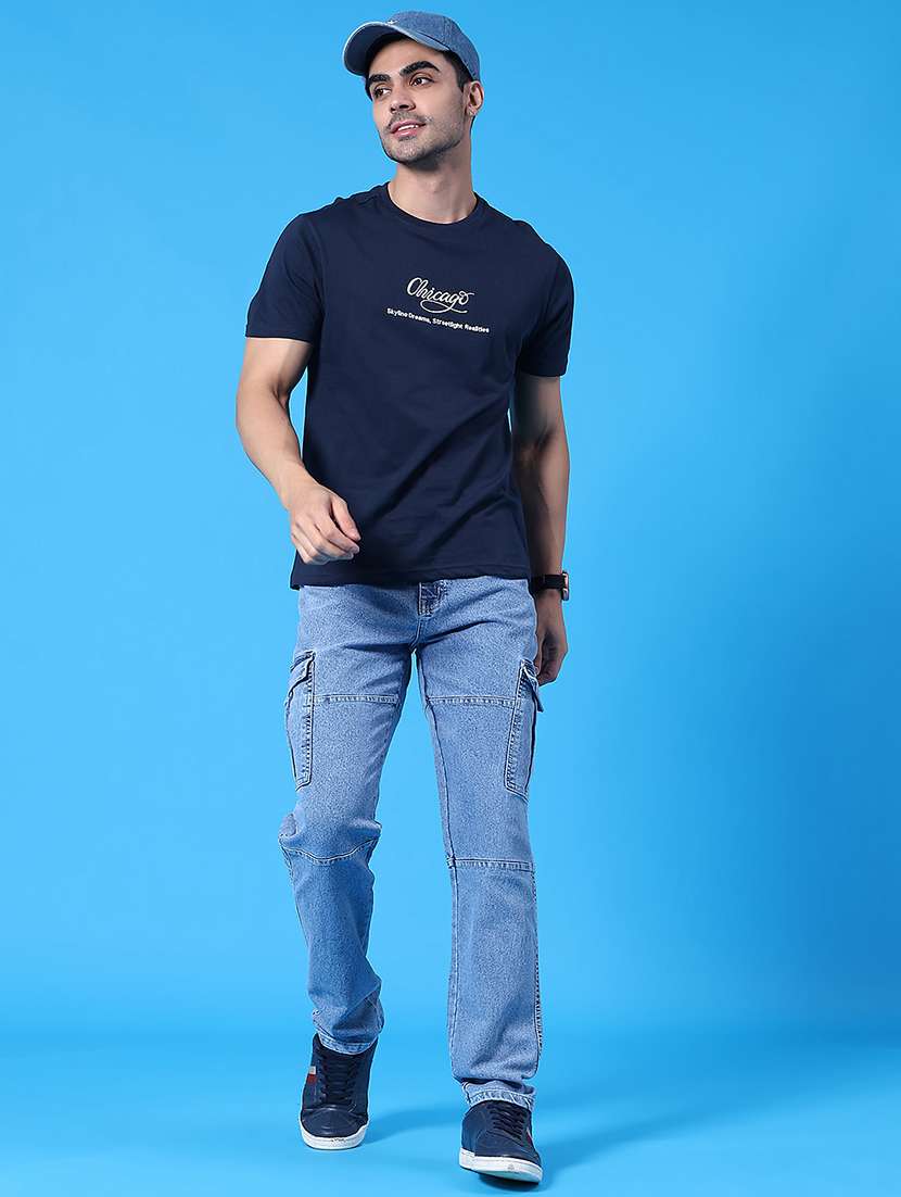 men solid mid rise regular fit cargo  - 22302755 -  Standard Image - 5