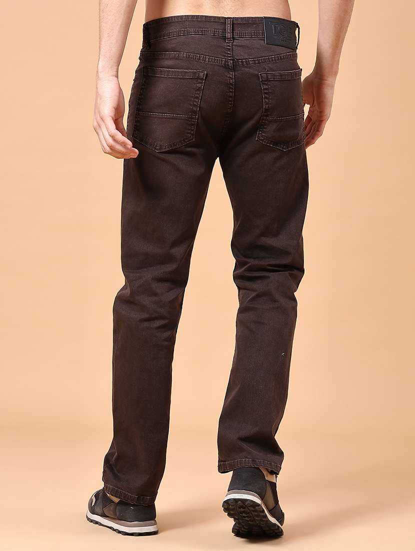 men plain mid rise full length jeans - 22302760 -  Standard Image - 3
