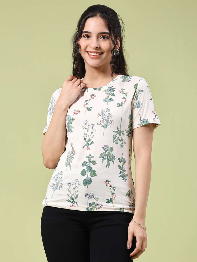 women printed short sleeve t-shirt