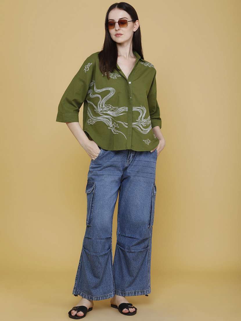women embroidered three quarter sleeves regular top - 22302883 -  Standard Image - 5