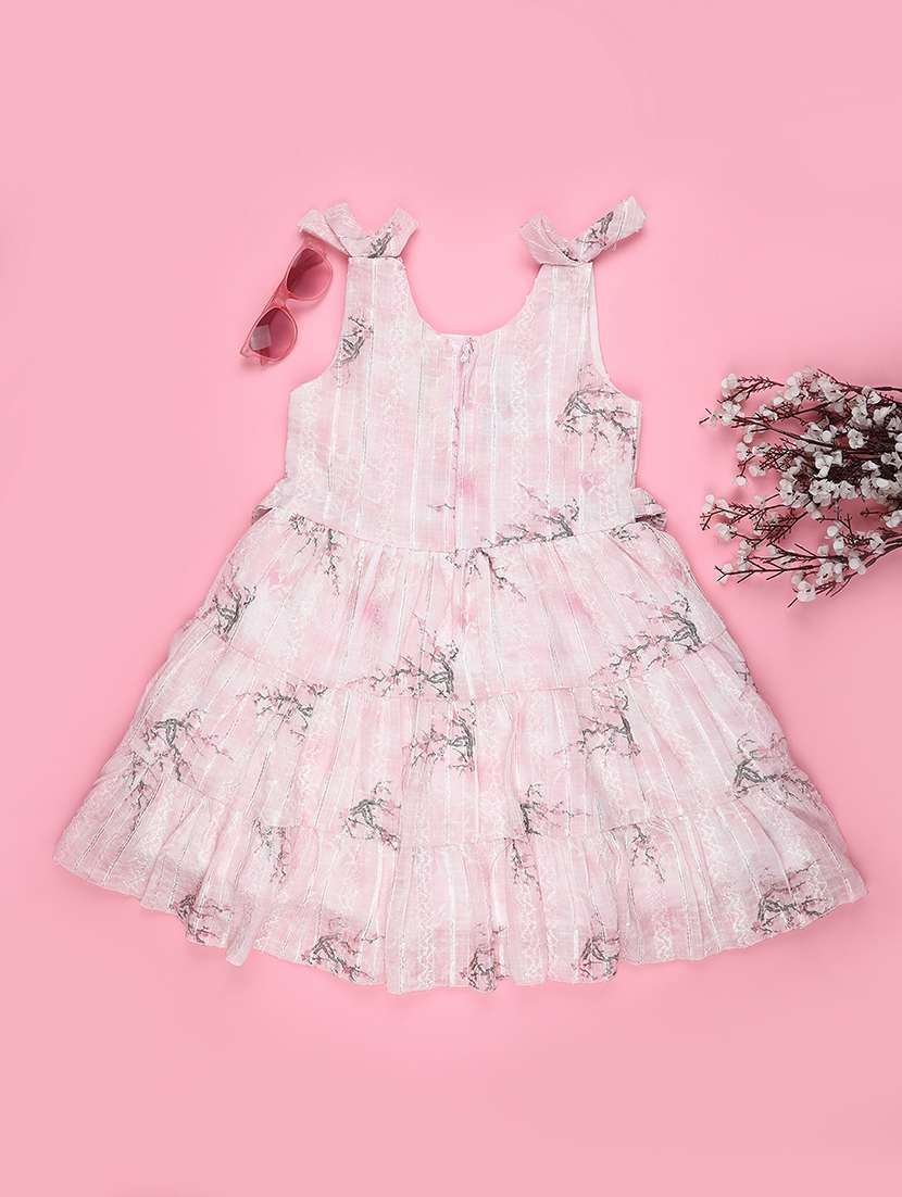 girls printed sleeveless tiered frock - 22302914 -  Standard Image - 3