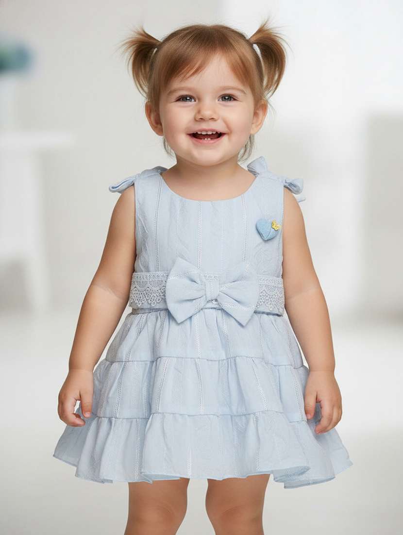 girls self designed sleeveless frock