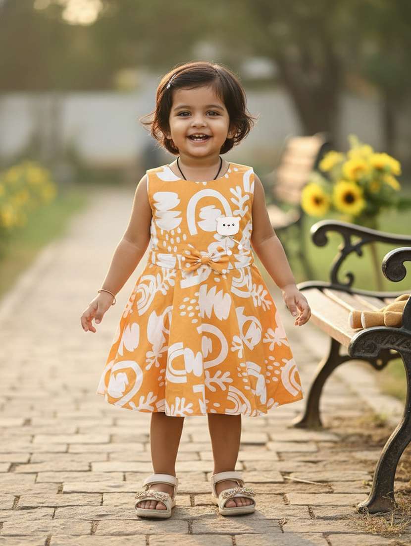 girls printed sleeveless frock
