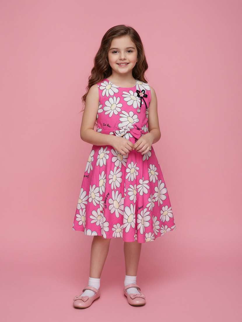 girls floral printed sleeveless frock