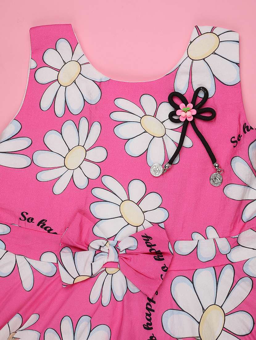 girls floral printed sleeveless frock - 22302928 -  Standard Image - 3