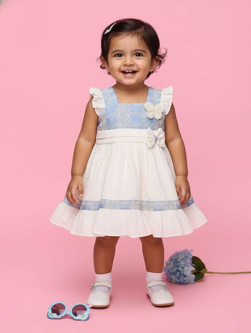 girls self designed sleeveless frock