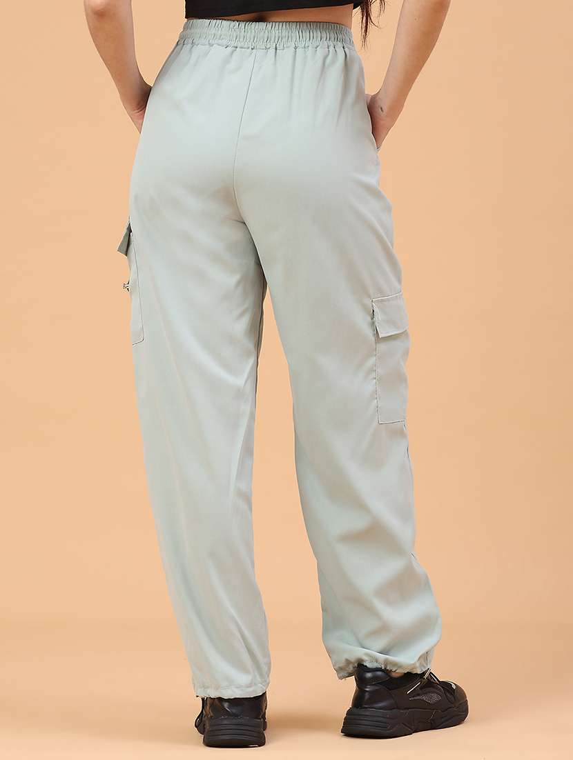 Women Solid Mid Rise Cargo - 22302935 -  Standard Image - 3