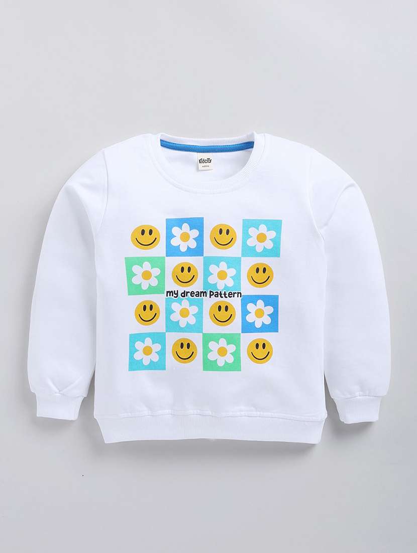 girls printed long sleeve sweatshirt