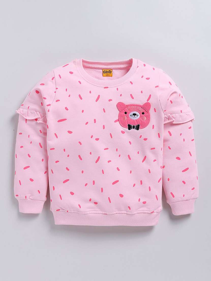 girls printed long sleeve sweatshirt