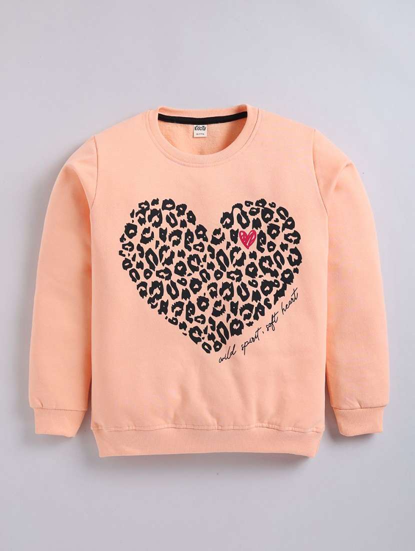 girls printed long sleeve sweatshirt