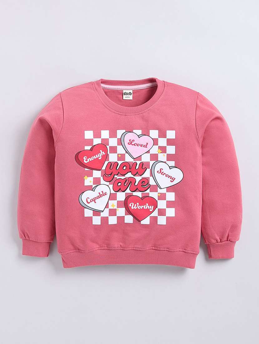 girls printed long sleeve sweatshirt