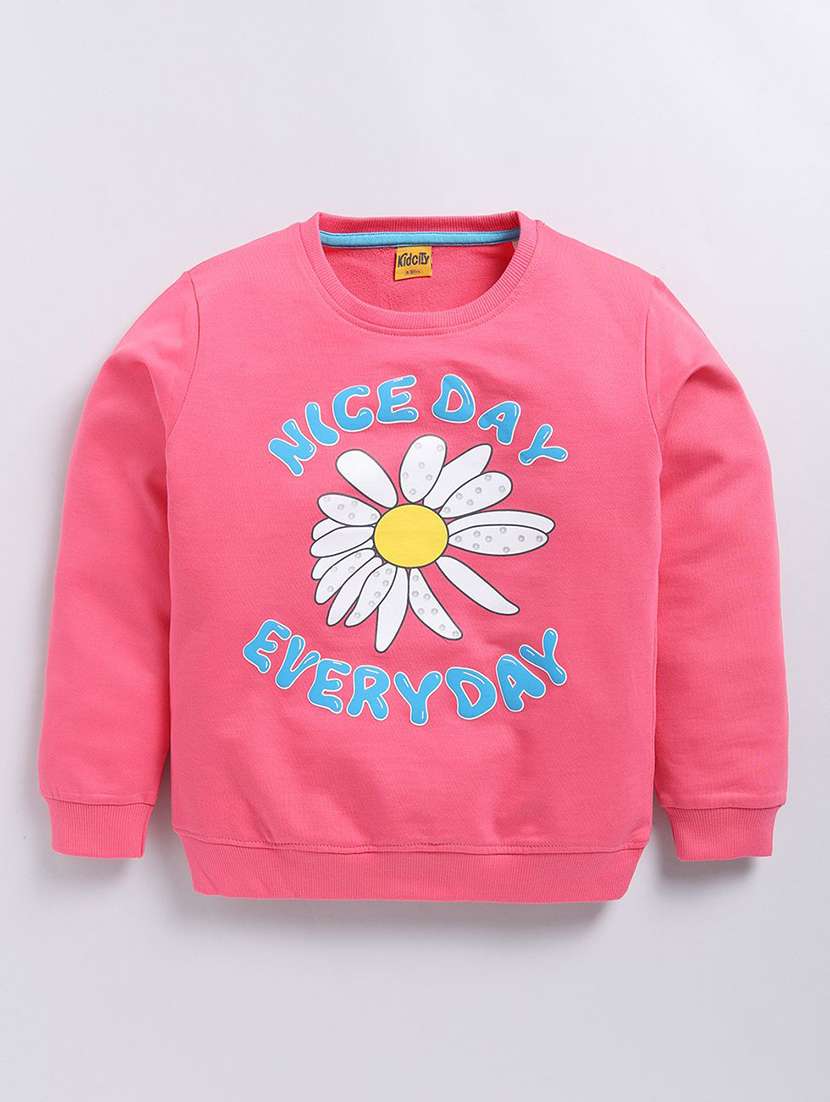 girls printed long sleeve sweatshirt