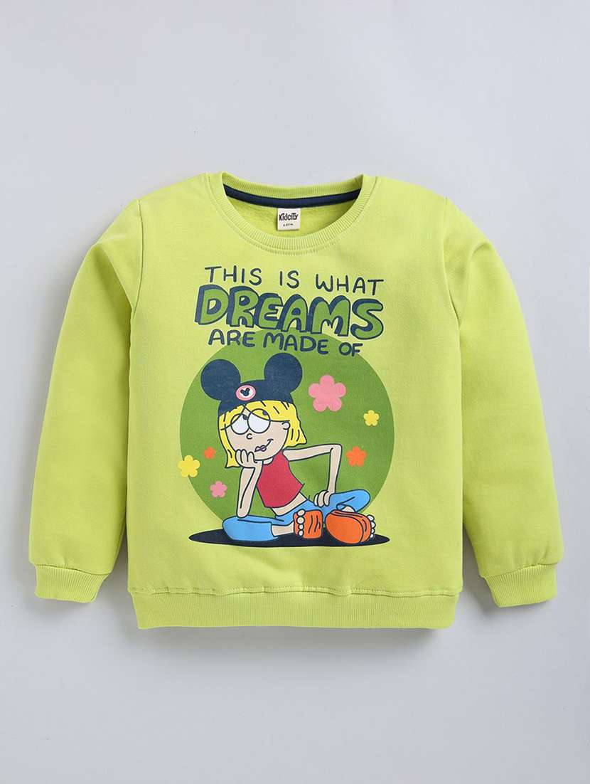 girls printed long sleeve sweatshirt