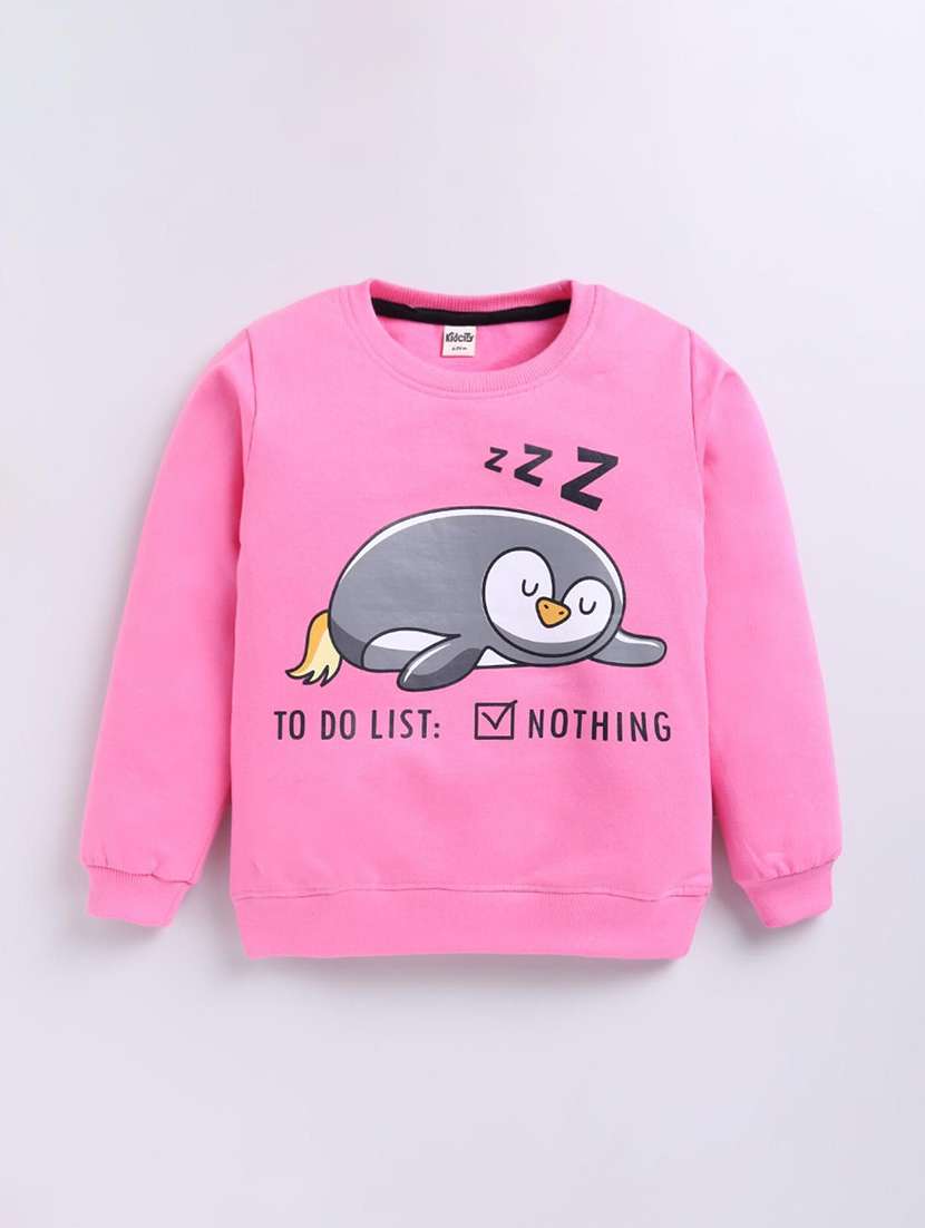 girls printed long sleeve sweatshirt