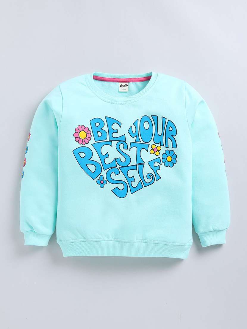 girls printed long sleeve sweatshirt