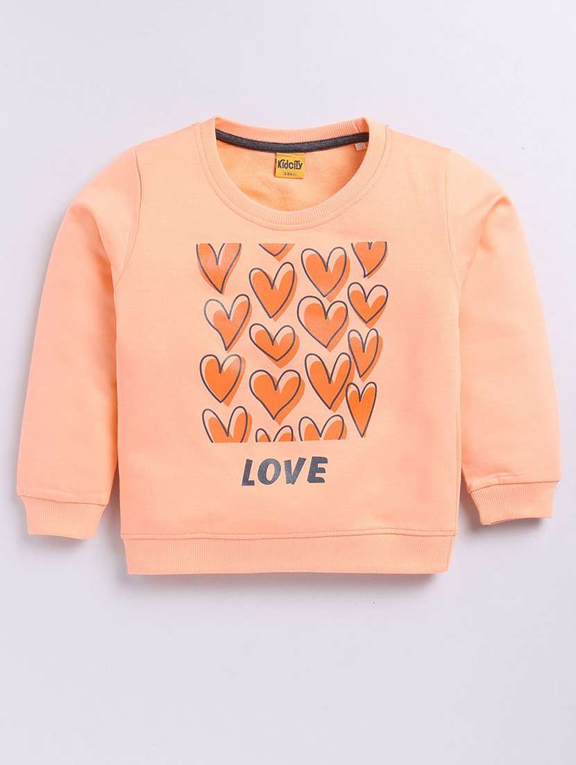 girls printed long sleeve sweatshirt
