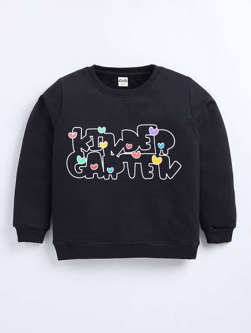 girls printed long sleeve sweatshirt