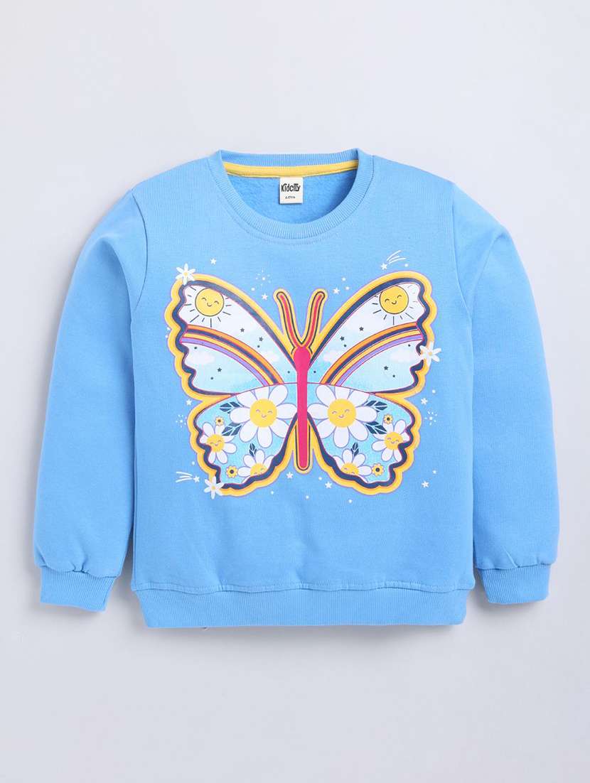 girls printed long sleeve sweatshirt