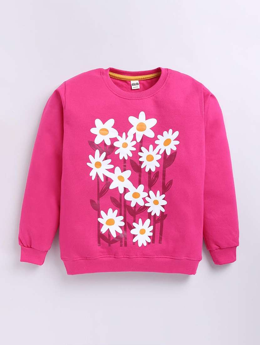 girls printed long sleeve sweatshirt