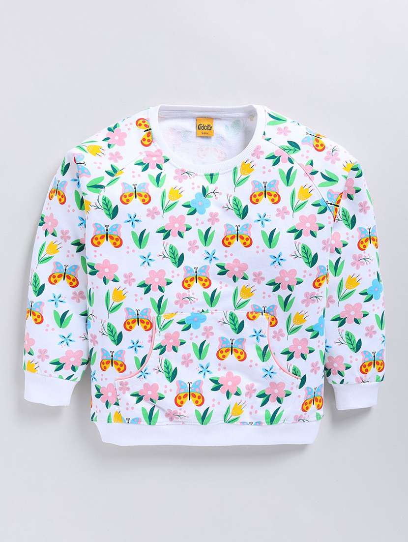 girls printed long sleeve sweatshirt